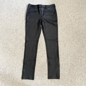 NYDJ size 6 black faux leather skinny pants